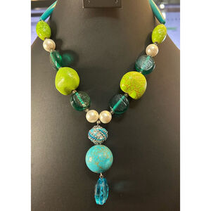 Women's Unbranded Beaded Necklace Turquoise Green